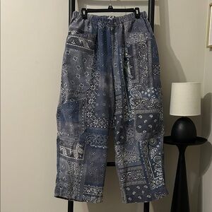 BDG Blue Paisley Bandana Patchwork Pants